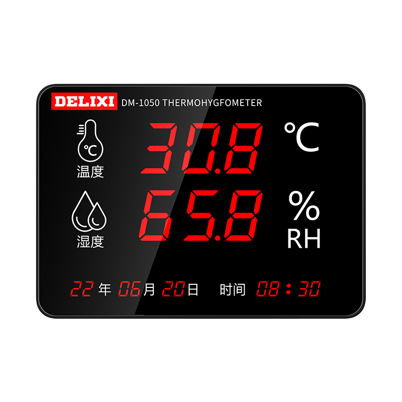 DELIXI ELECTRIC Industrial-Grade Indoor Temperature And Humidity Meter with Large Screen, Electronic High-Precision Wall-Mounted Temperature And Humidity Display, Home Alarm