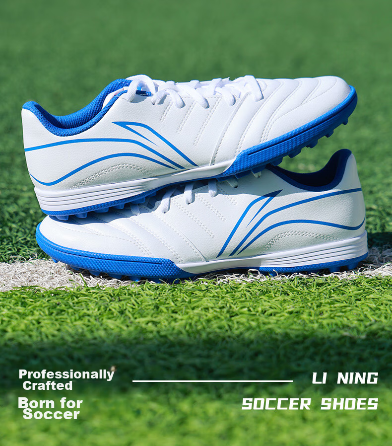 Li-Ning Soccer Shoes for Adults, Men And Women, TF Turf Cleats, Youth And Children's Professional Competition Training Summer Shoes, Non-Slip Cleated Shoes Size 42 2