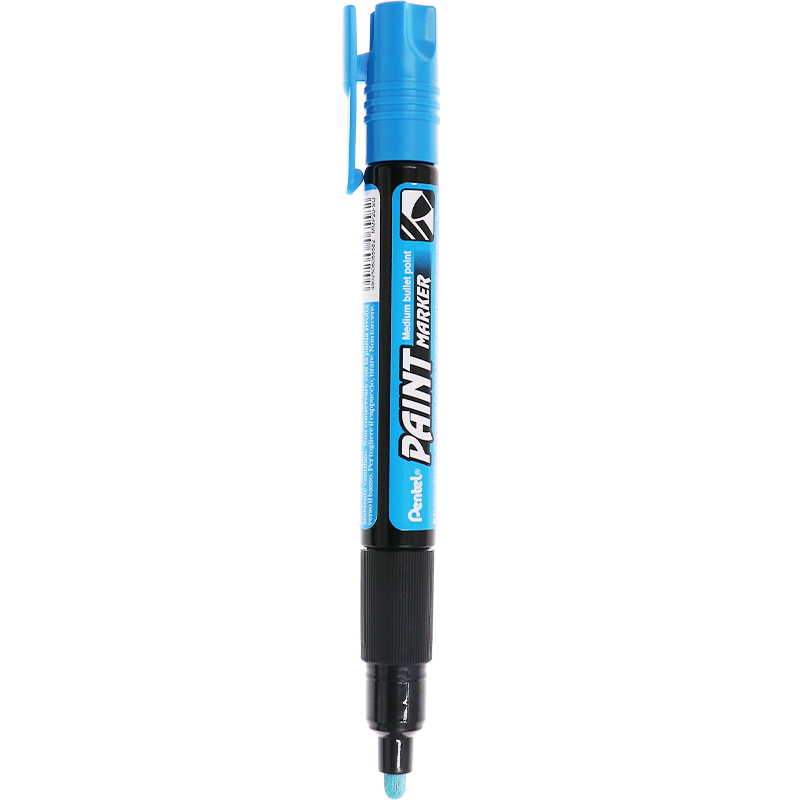 Pentel Colorful Round-Tip Paint Marker, Waterproof Quick-Drying Marker with Thick Tip for Large Letters And Advertising, MMP20, Sky Blue, Single Pe