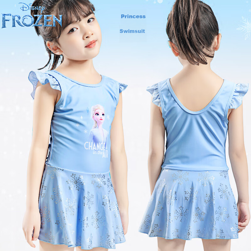 Dishini Princess Elsa Girls' Swimsuit, Baby Girl Swimwear, Children's One-Piece Swimsuit