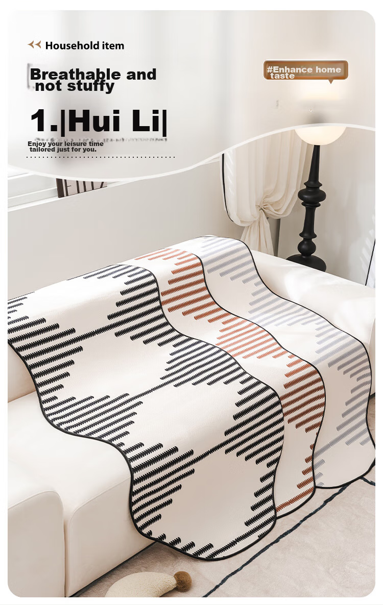 AVIVI Irregular Sofa Cushion, All-Season Chenille Sofa Cover, Sofa Throw, Sofa Slipcover, 90*90, Shiyi 3