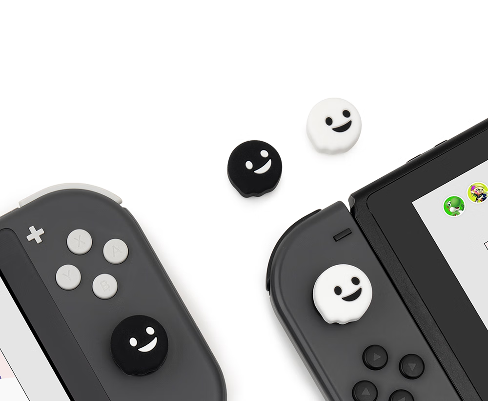 Jixiang Switch 2 Joystick Cap, Anti-Sweat, Non-Slip, Anti-Friction Joy-Con Controller Joystick Cap for NS2 Generation, Black And White Sweet Heart Skeleton Silicone Protective Cover, 4 Pieces 18