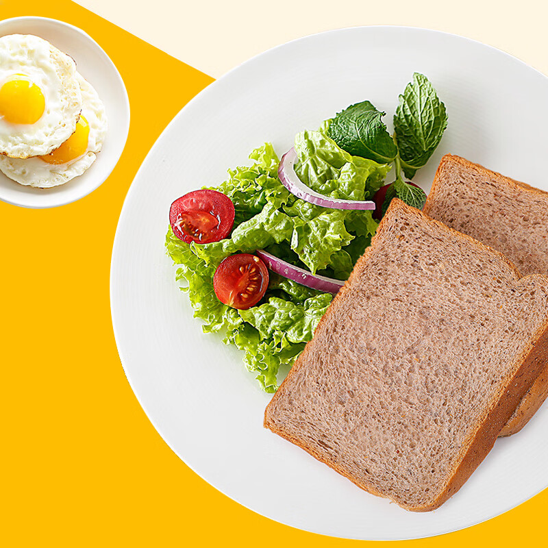 泓一黑麦全麦面包2斤 早餐吐司零食代餐粗粮饱腹健身食品1000g/箱