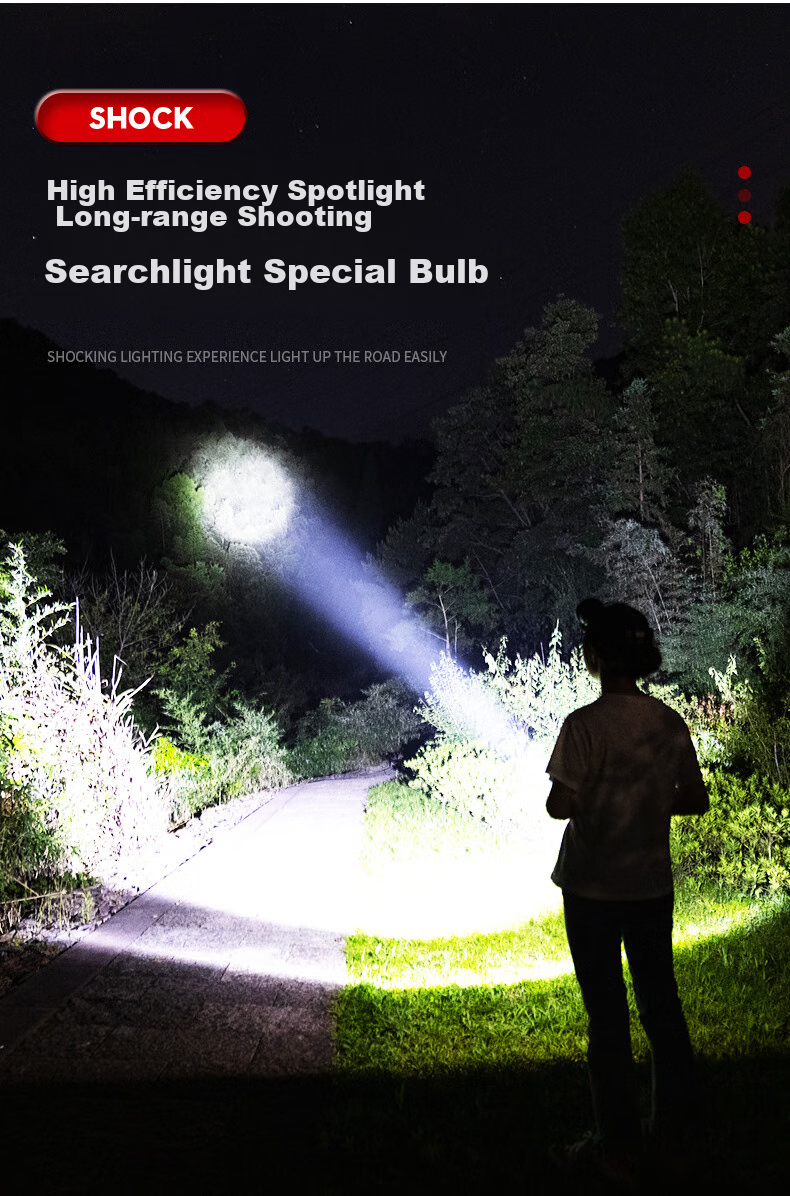 SHENYU Solar-Powered High-Intensity Flashlight, Emergency Handheld Lamp, Long-Range Rechargeable High-Power Ultra-Bright Patrol Light 3