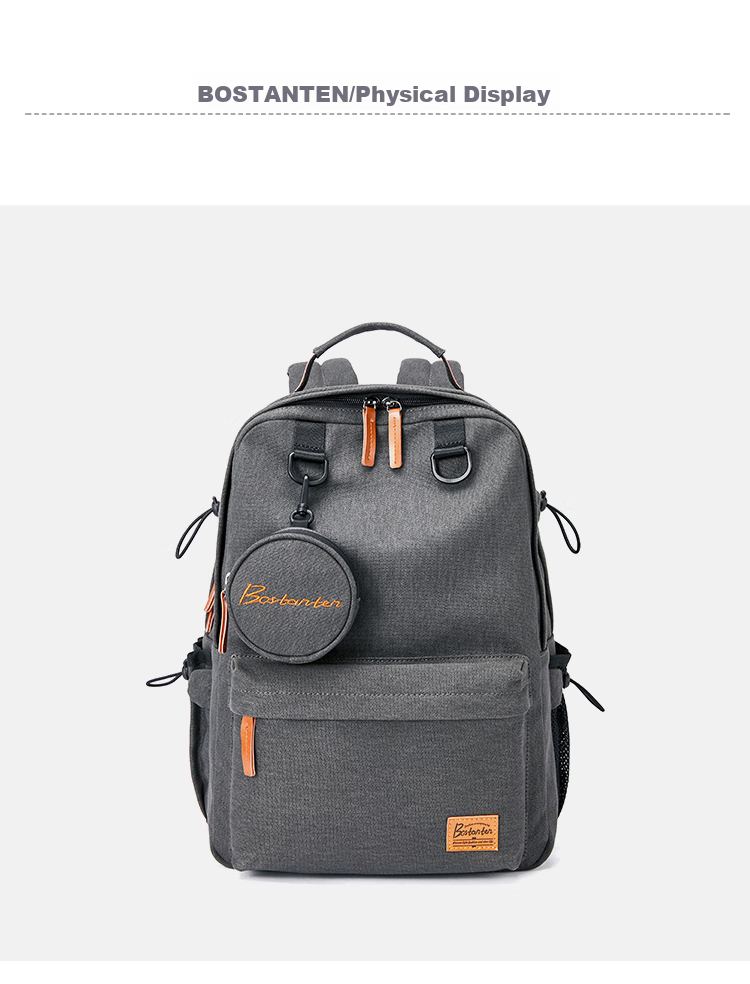 BOSTANTEN Men's Backpack, High School And College Student Bookbag, Trendy Backpack, Large Capacity Laptop Bag for Men And Wome 13