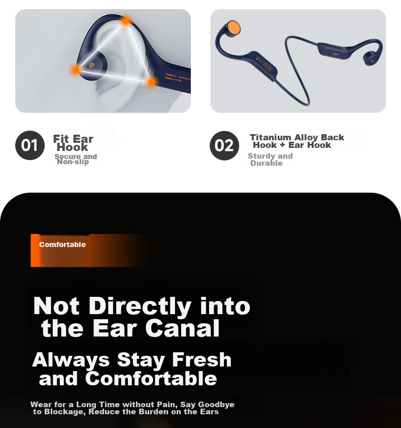 Aigo Bone Conduction Bluetooth Sports Headphones for Children, IP56 Dust And Water Resistant, Open-Style, Suitable for Cycling, Running, Ear-Hook Design, Long Battery Life, Compatible with Smartphones, G03 Beige 13