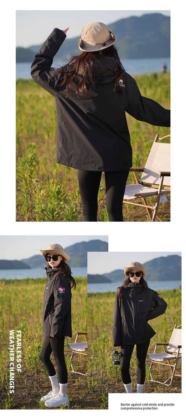 CAMEL [Wang Junkai's Choice] CAMEL King's Armor Three-In Jacket for Men And Women, Windproof And Waterproof Mountaineering Coat for Autumn And Winter 29