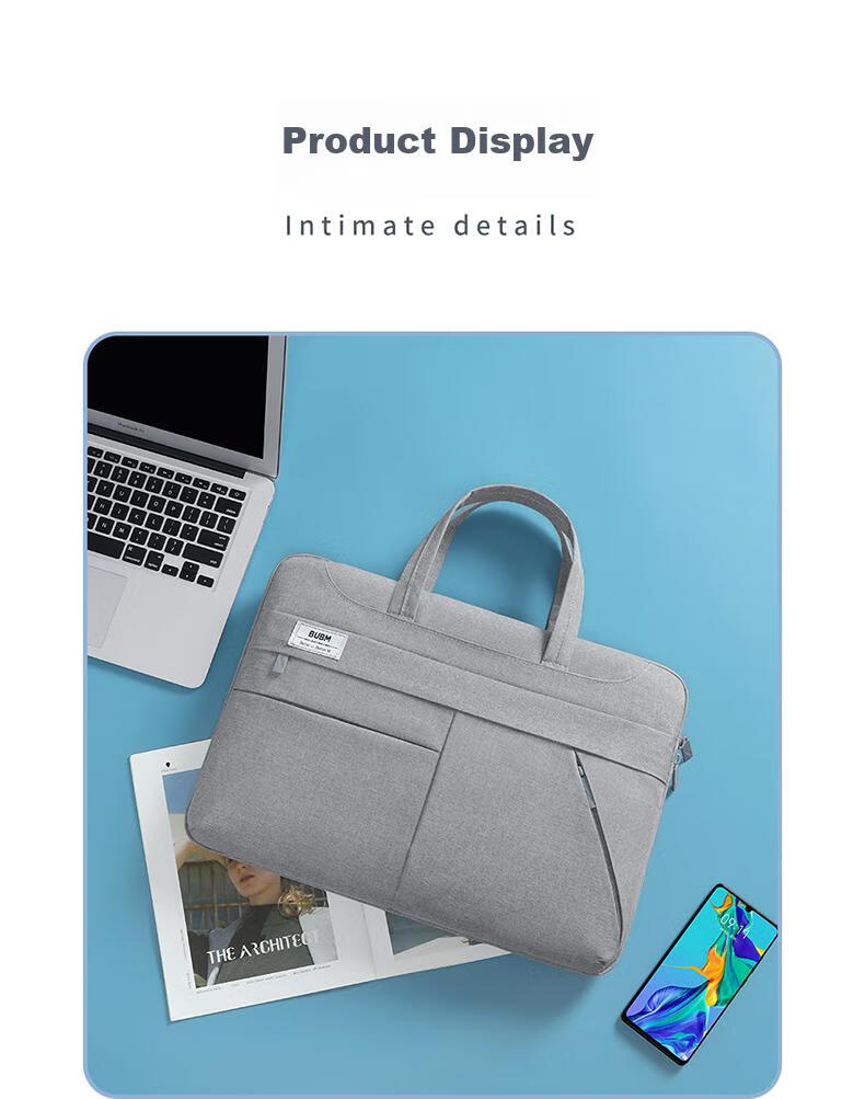 BUBM Laptop Bag Handheld Large Capacity for Men And Women, Compatible with Apple 15.6-Inch Lenovo Huawei Laptops, Business Laptop Sleeve 13