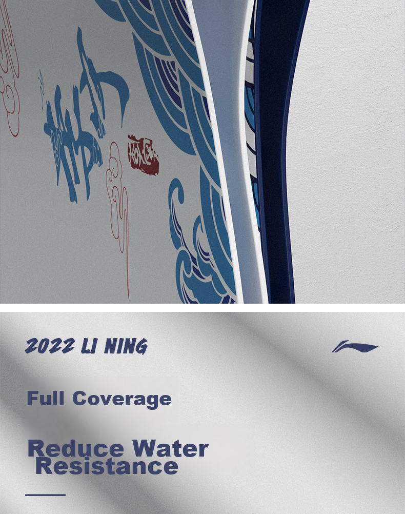 Li-Ning Swimming Cap, Long Hair Silicone Waterproof Swim Cap for Men And Women, Fashionable Printed Comfortable Non-Binding Swim Cap LNMT521-1 White 4
