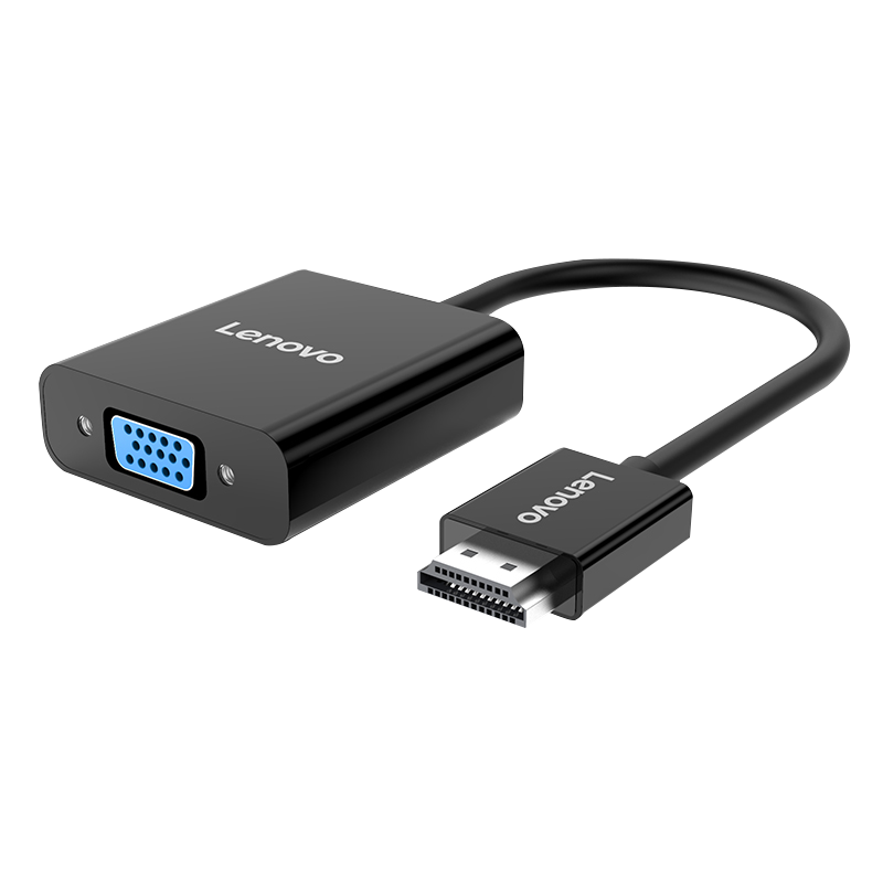 Lenovo HDMI to VGA Converter, High-Definition Video Adapter, for Desktop Computers, Laptops, TV Boxes, PS5, Connecting to TVs, Monitors, Car Projectors