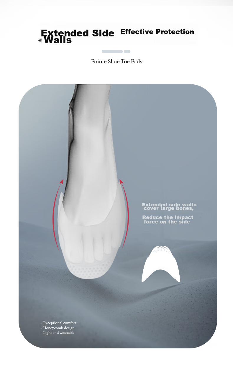 Sansha Ballet Pointe Shoes, Ultra-Soft Gel Toe Protectors, Honeycomb-Shaped Toe Protection Covers, Comfortable 3