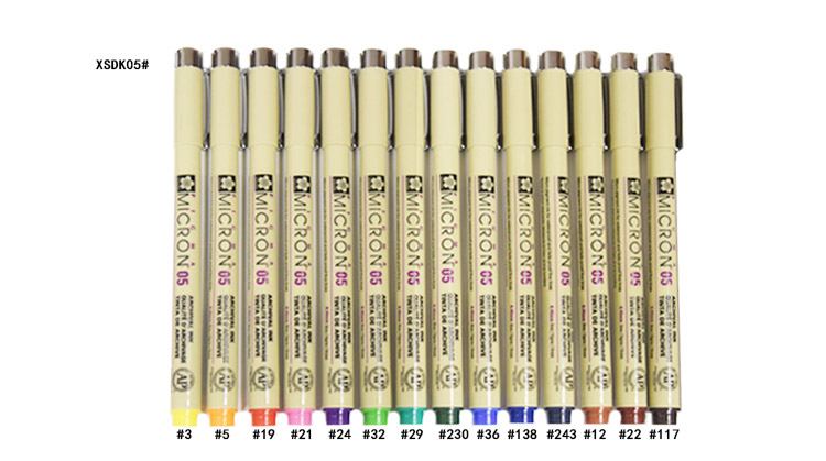 SAKURA PIGMA (SAKURA) Colored Japanese Needle-Tip Pen, Outlining Pen, Signing Pen, Drawing Pen, Ink Pen XSDK01#117, Line Width 0.25mm (Dark Brown) 7