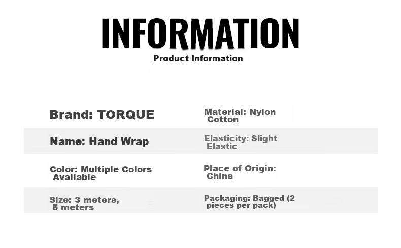 TORQUE Boxing Hand Wraps, Sports Boxing Bandages, Hand Protection for Fighting And Punching Bags, Black, 5 Meters 7
