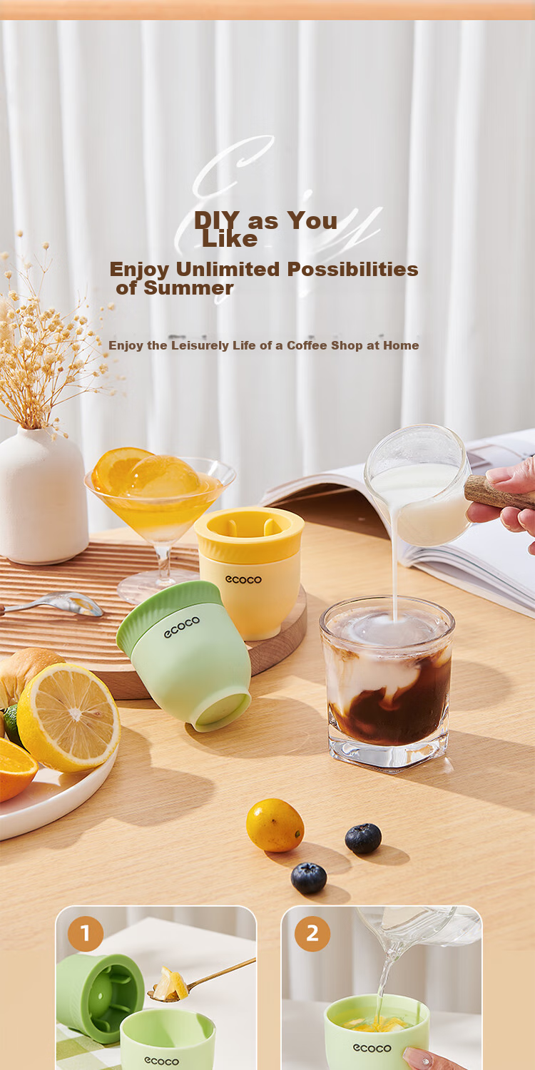 Ecoco Ice Ball Mold Whiskey Round Ice Cube Tray, Home Ice Maker, Food-Grade Silicone Large Spherical Mold E23160 13
