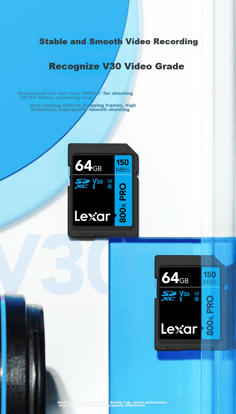 Lexar 64GB SD Memory Card, Read Speed 150MB/s, U3 V30 Entry-Level Camera Memory Card, High-Speed Performance, Capture with Ease (800x PRO) 4