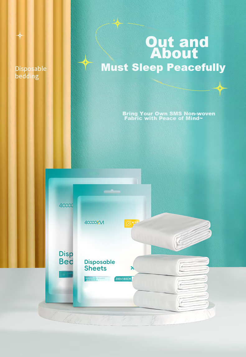 Siwangongli Disposable Sleeping Bag, Single Thickened Hotel Hygiene Pillowcase, Bed Sheet, Duvet Cover, Travel Disposable Bedding 2