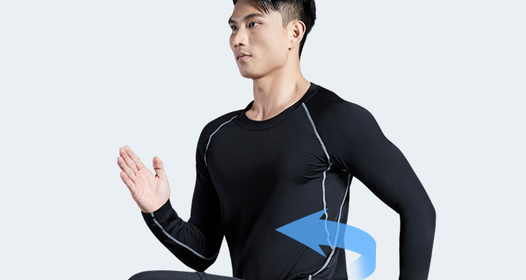 Fandimu Fleece-Lined Sports Set, Four-Piece Men's Fitness Outfit, Long-Sleeve Thin Fleece Base Layer, Elastic Training Basketball Running Set, Size M 6