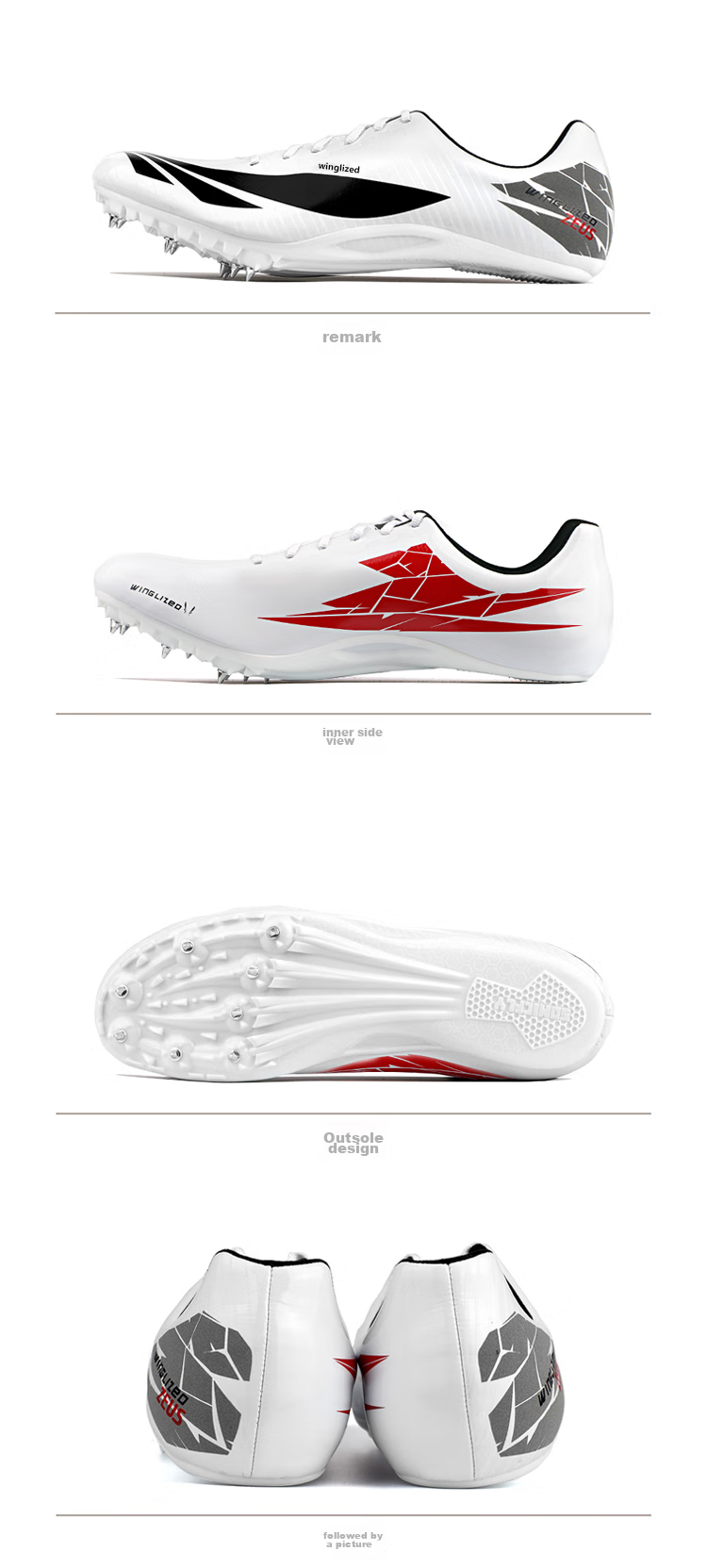 Tianjingjingying Tiancai Zhiyi: Zeus Track And Field Professional Sprint Spikes, Magic White, Size 42.5 1