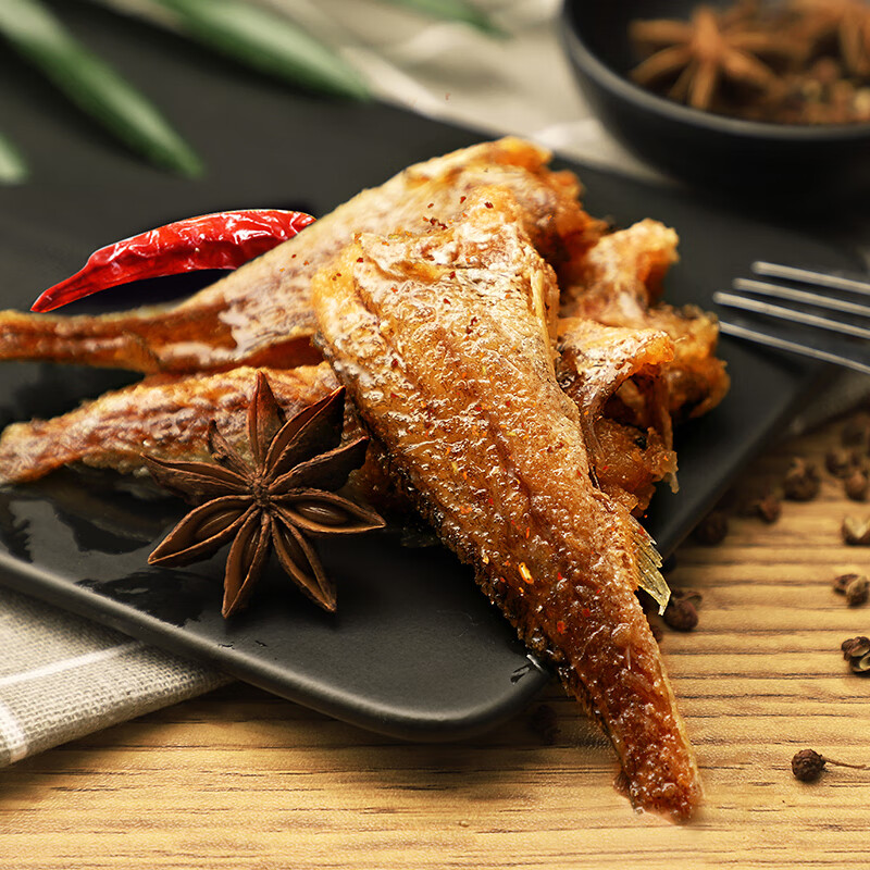 华味亨 香辣小黄鱼98g/袋舟山海味即食鲜卤小鱼干仔休闲零食