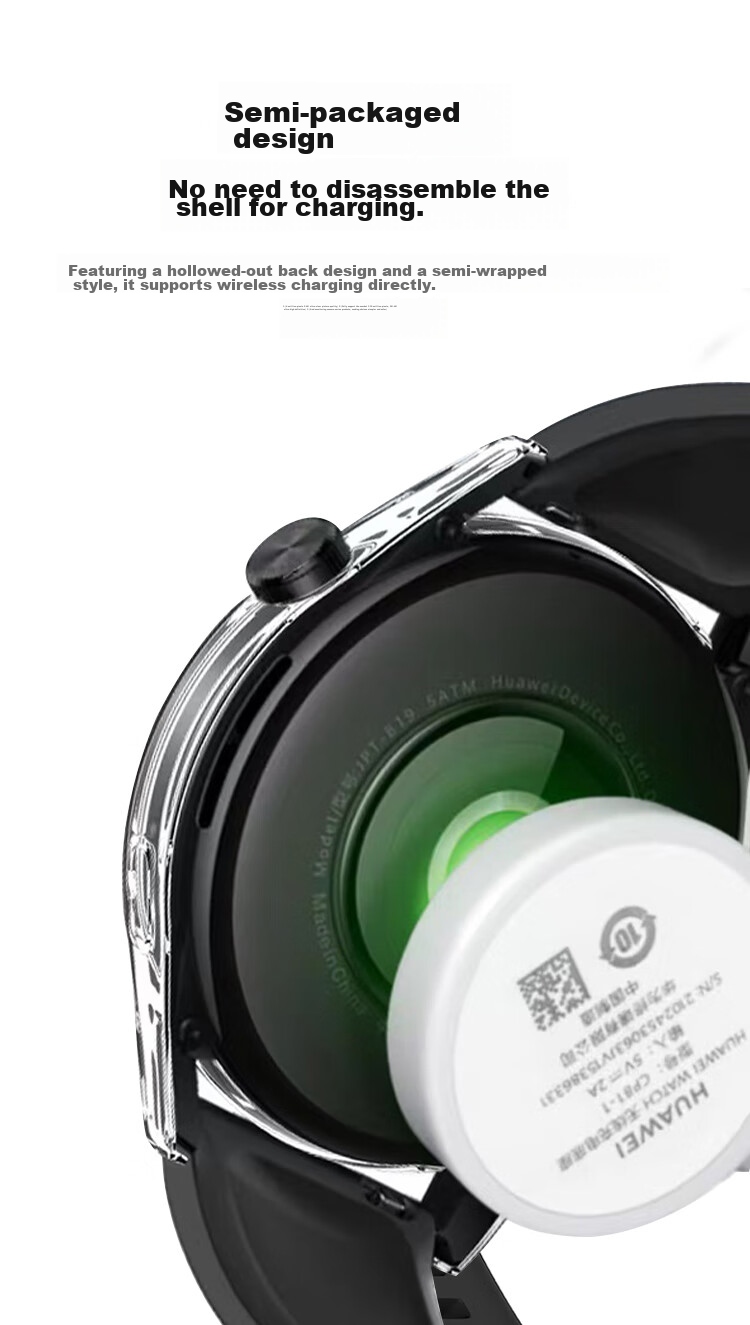 MSSM Compatible with Huawei Watch GT4 Protective Case, GT3/watch3 Case Film Integrated, High-Definition Shockproof Anti-Scratch Case, 42/46mm Dial [With Scale - Transparent] GT4-46mm 12