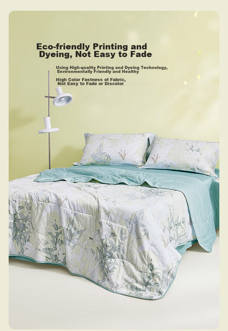 LUOLAI Home Textiles Machine Washable Summer Quilt, 100% Cotton Antibacterial And Anti-Mite Air Conditioning Comforter, Net Weight 3.9 Ji 7