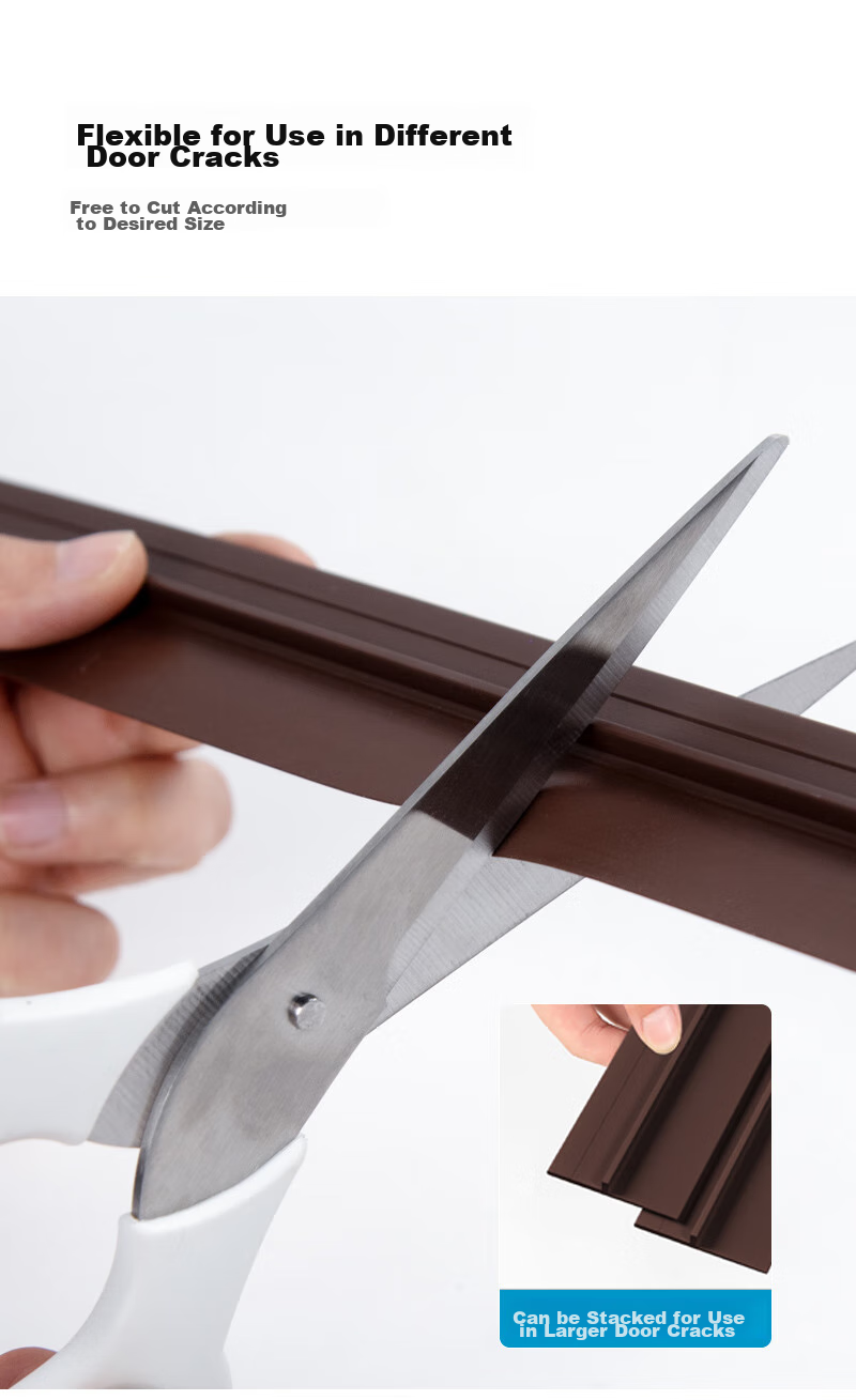 Quatrefoil Door Bottom Seal Strip, Door And Window Gap Windproof Strip, Door Seal Tape, Soft Bottom Brown, 3.6cm Wide * 1 Meter Long 8