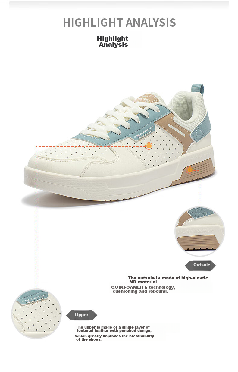 361° Men's Sports Shoes, Spring And Summer Retro Versatile Thick-Soled Warm White Casual Sneakers, Model 672136611-10 57