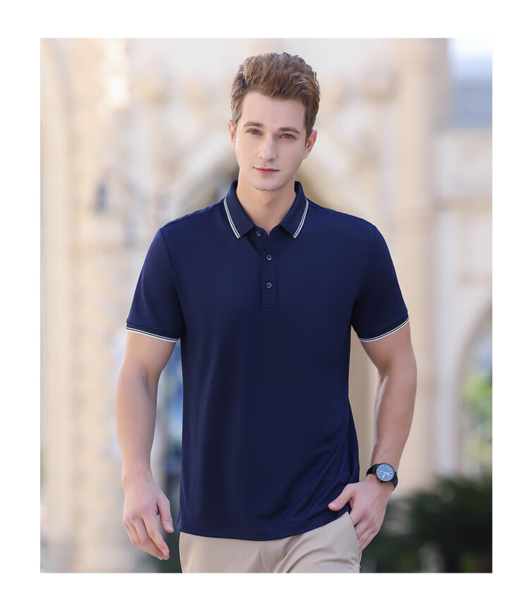 Jeanswest Men's Short Sleeve Polo Shirt 2026 Summer Mint Cooling Casual T-Shirt Base Layer Dark Gray 2XL 11