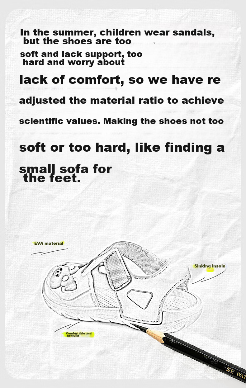 BALABALA Children's Sandals for Girls And Boys, Summer Style, Beach Shoes for Toddlers, Closed-Toe Walking Sandals for Kids 3