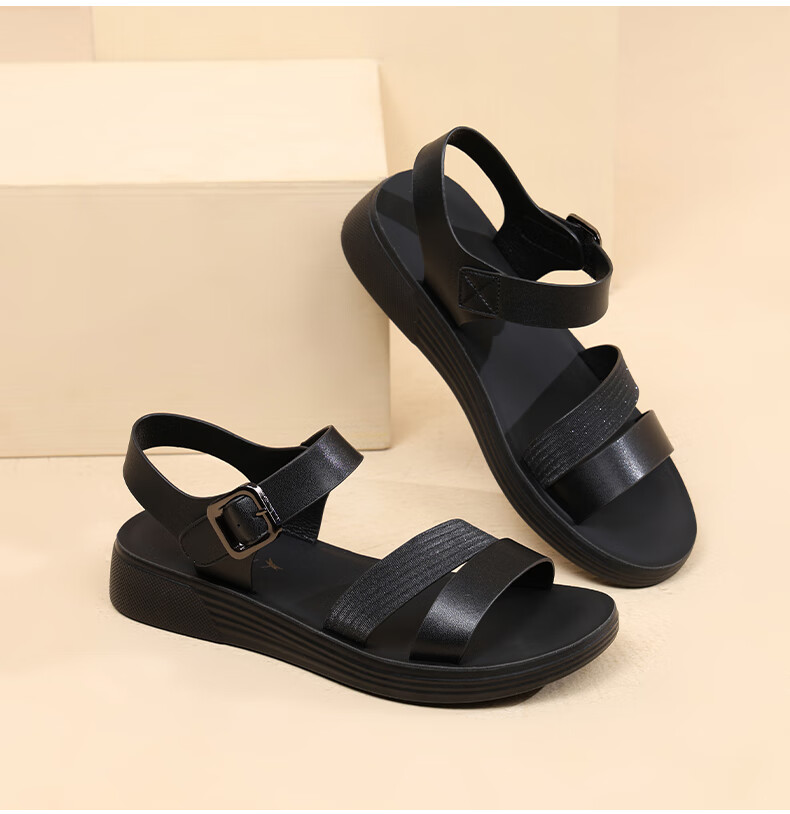 RED DRAGONFLY Soft Sole Leather Sandals Women Wedge Comfortable Beach Shoes WTK233812 8