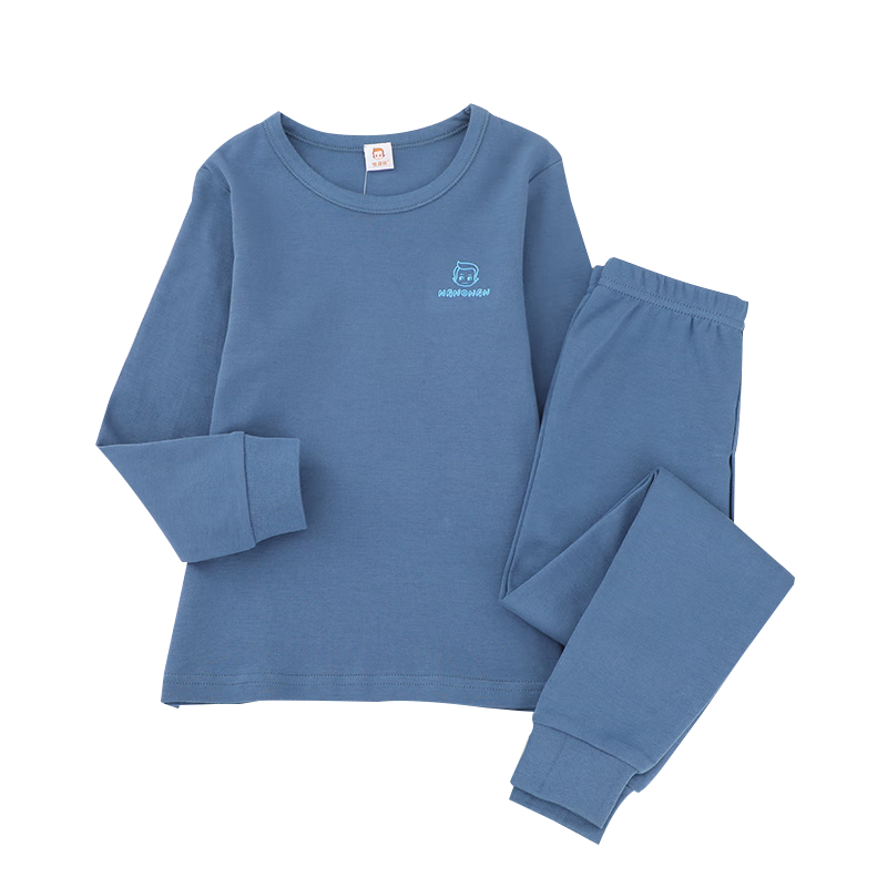 Hengyuanxiang Children's Underwear Set, Boys' Youth Pure Cotton Mid-Neck Autumn Top And Pants, for School-Age Boys And Students' Pajamas