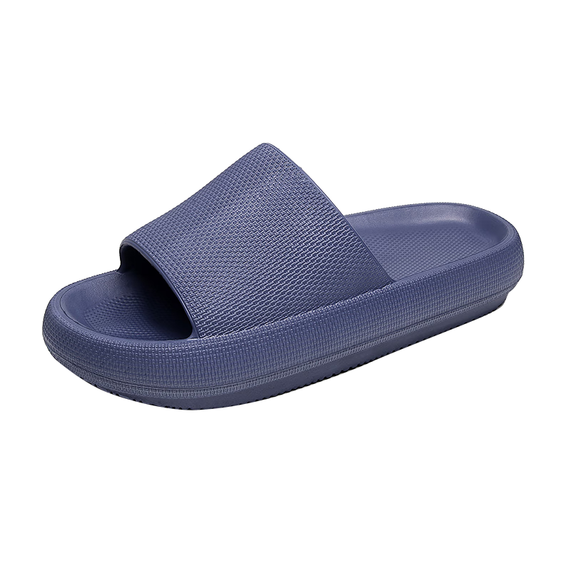 GUOLUOFEI Thick-Soled Slip-On Sandals for Men And Women, Summer Indoor Home Wear, Height-Increasing, Extra Large Size, Couple Slippers, Navy Blue, Size 42-43