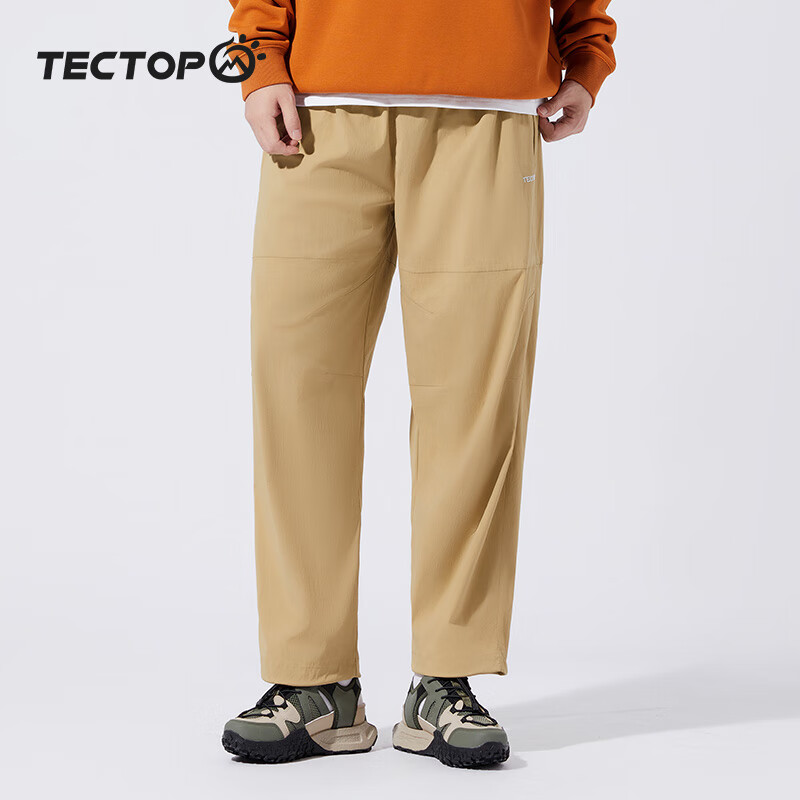 TECTOP Outdoor Lightweight Casual Pants Woven Men's Trousers 2412213SZ Brown Khaki XL