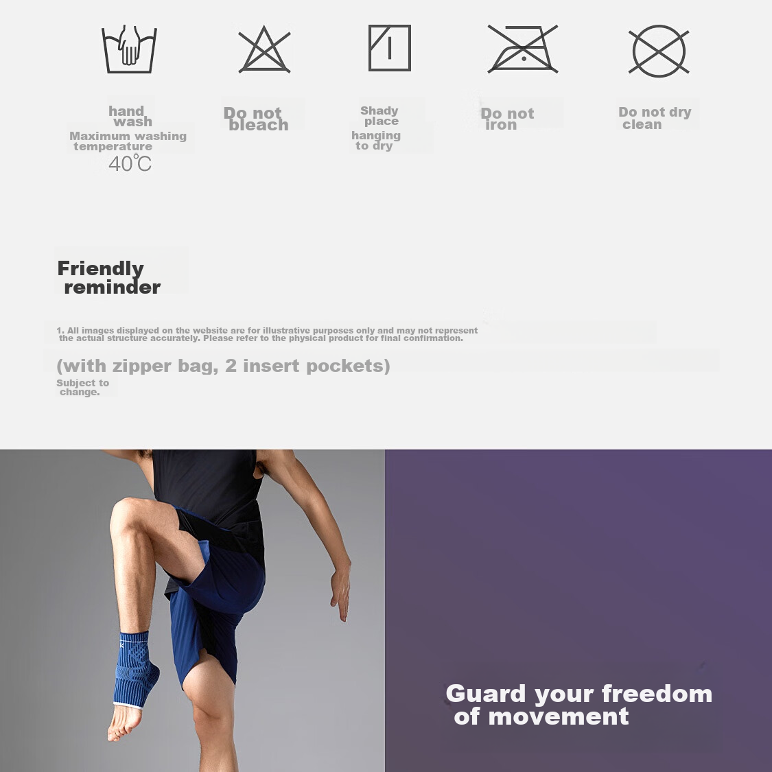 Keep Ankle Ligament Injury Sports Basketball Football Anti-Sprain Fixation Brace Ankle Joint Protection Sleeve [Single Pack] 23