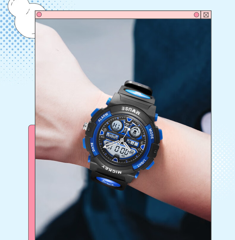 Disney Mickey Mouse Collaboration Exam-Specific Waterproof Sports Watch for Middle And High School Students, Children's Electronic Watch Only for Time Measurement 14