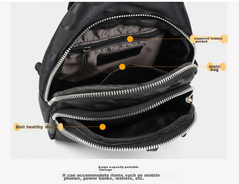 Viney Men's Crossbody Bag, Chest Pack, Sports Phone Bag, Waist Pack, Cycling Small Satchel, Shoulder Bag for Men, Multifunctional Large Capacity 5