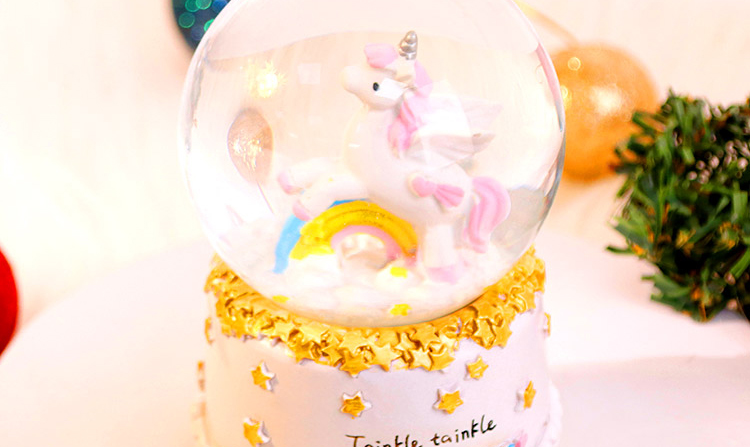 TaTanice Crystal Ball Music Box Desktop Ornament, Snow Globe Music Box, Children's Light-Up Toy, Birthday Gift for Boys And Girls 2