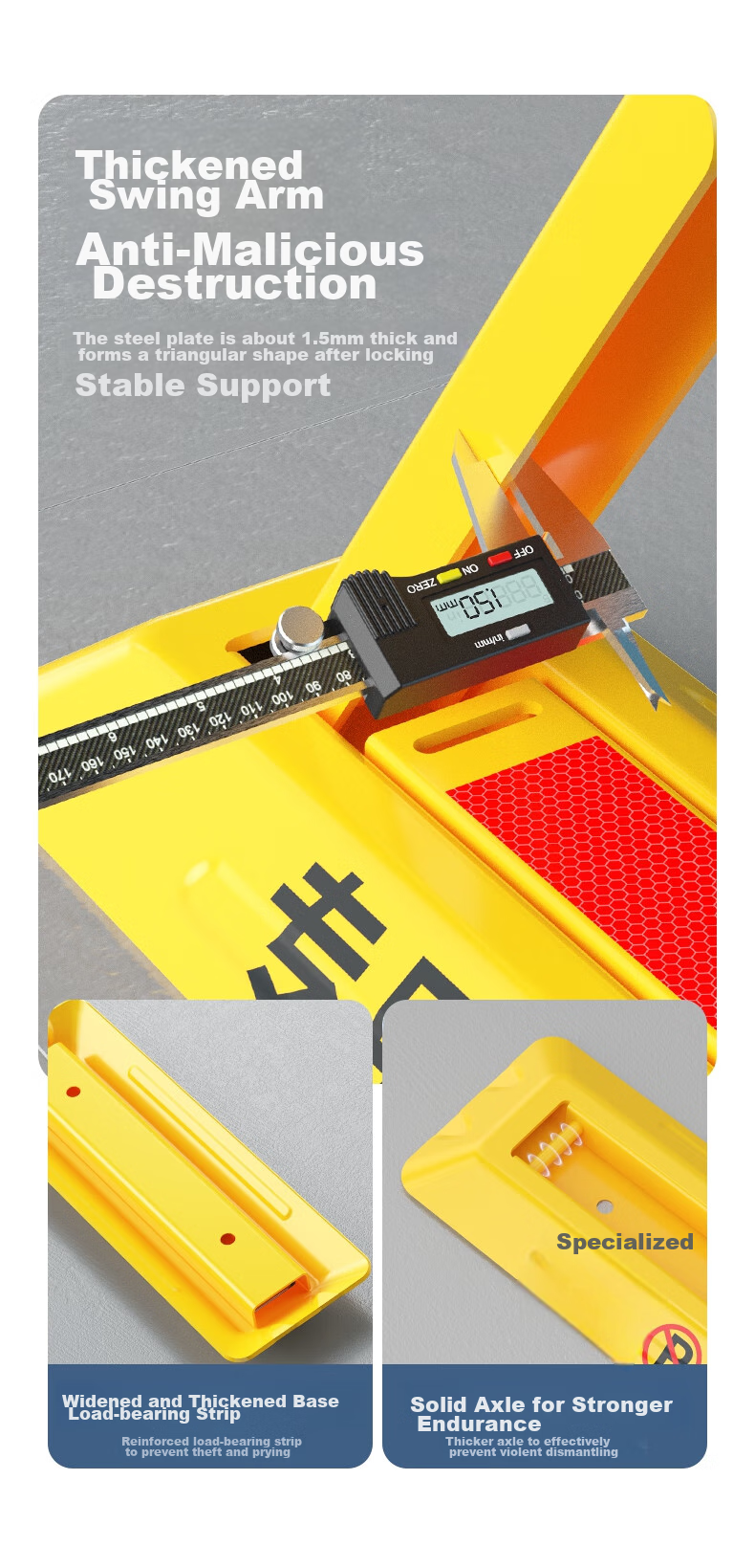 Puda Parking Space Lock, Thickened Anti-Pressure Garage Floor Lock, Parking Space Anti-Occupation Device 6