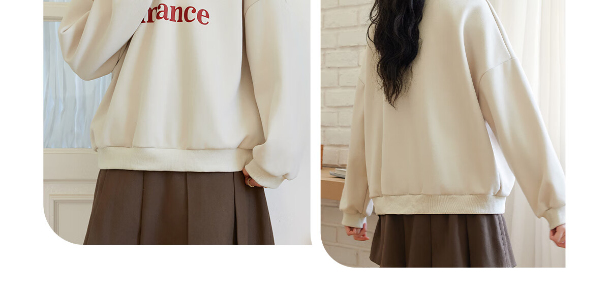Halo Queen Women's Sweatshirt, Spring And Autumn American-Style POLO Collar, Trendy Letter Print, Loose Casual Pullover, New Product H143W1034 5