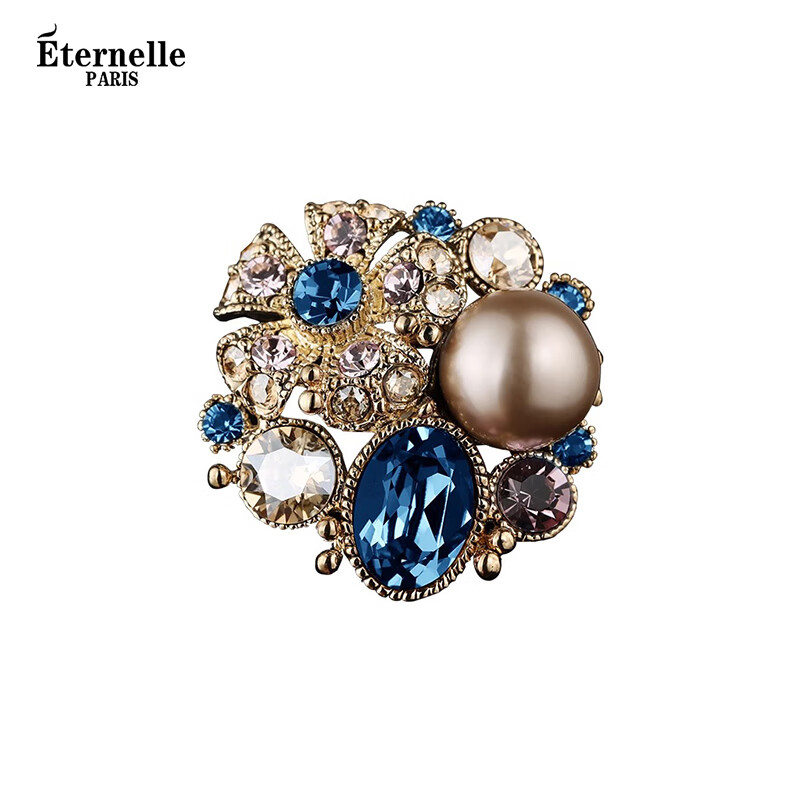 Eternelle French Eternal Austrian Crystal Brooch, Elegant Collar Pin Accessory, High-End Corsage, Birthday Gift