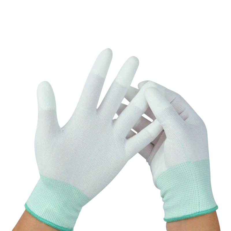 LABORS PU Coated Gloves, Green M-10 Pair, Labor Protection Wear-Resistant Coating Work Gloves, 13 Knitted Tz013