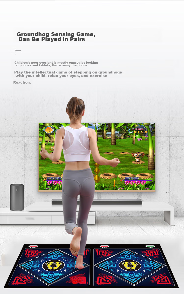 HongTai Double-Person Wireless Dance Mat, Home TV Dance Machine, Game Motion Sensing Hand And Foot Dancing, Leg Beautifying, Children's Running Mat 26