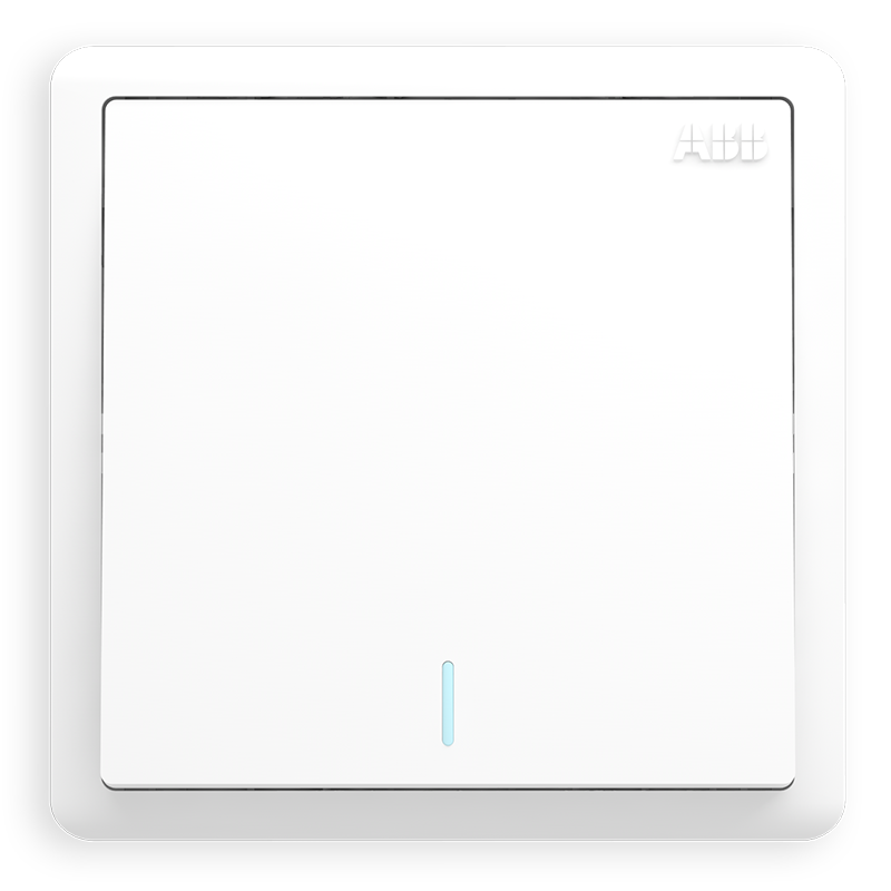 ABB Switch Panel, Yuanchi Series White 86-Type with Fluorescent Single Pole Double Throw Switch, AO105