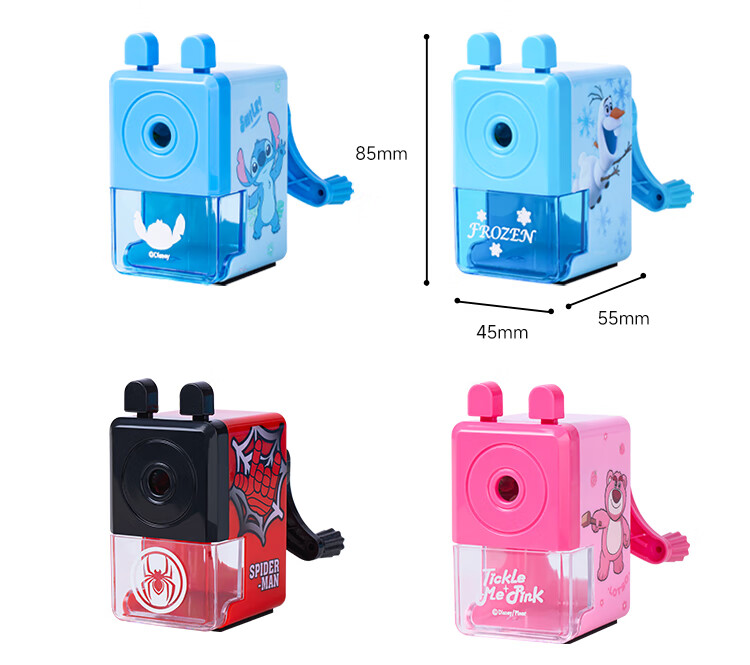Disney Elementary School Pencil Sharpener, Simple Hand-Cranked Pencil Sharpener/Sharpener Blade/Sharpening Wheel, Portable Children's Pencil Sharpener Graduation Gift Elsa 8
