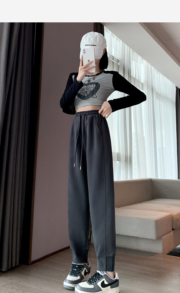 TonLion 2026 Fall New Women's Harem Carrot Casual Pants, Knitted Loose Sweatpants, Jogger Pants 33
