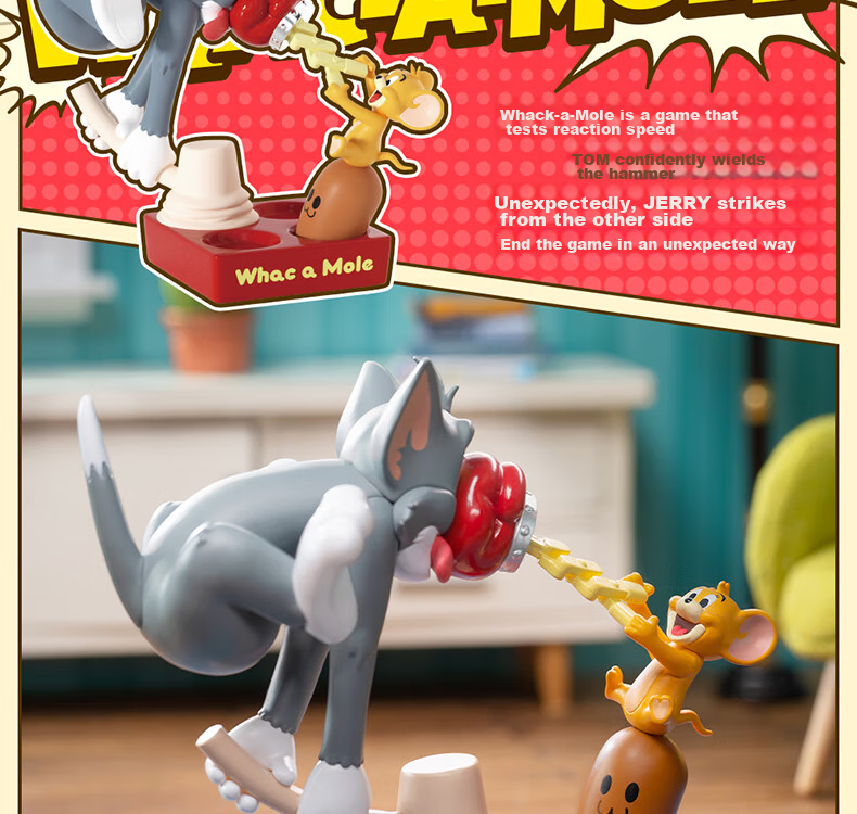 52TOYS TOM&JERRY Cat And Mouse Battle Blind Box Toy Set, 8 Pieces in Total, National Day Gift 7