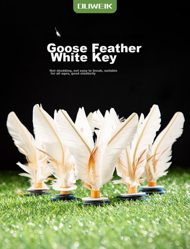 Duweike Shuttlecock, White Goose Feather, Competition-Grade, for Children And Adults, Elementary School Students, Rubber Bottom, Durable And Wear-Resistant, Pack of 3 1