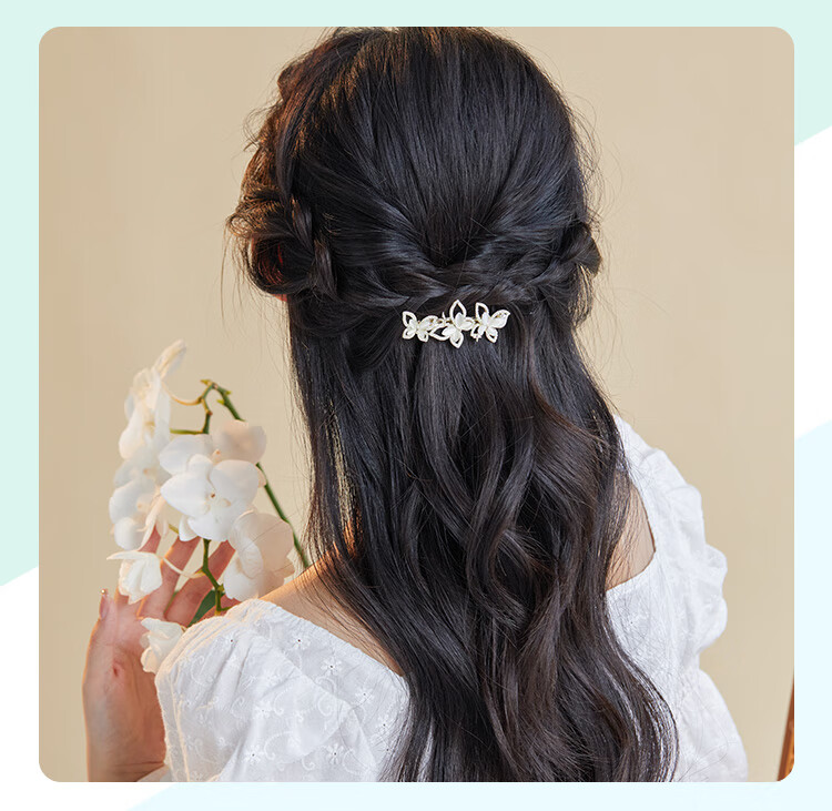 CHIMERA Elegant Hair Clip, Back of Head Half-Up Butterfly Bun Clip for Women, Side Clip Hair Accessory, Mid-Autumn Festival Gift 16