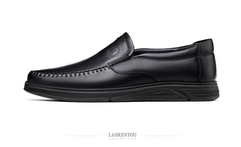LAORENTOU Men's Formal Business Shoes, Top-Grain Leather Casual Slip-On Driving Dad Shoes LA11079 Black 42 14