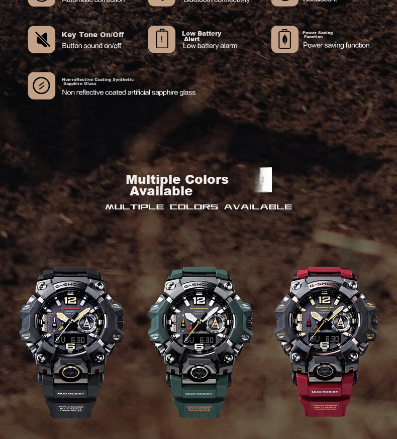 Casio Men's G-SHOCK Mudmaster Third Generation Solar-Powered Sports Digital Watch GWG-B1000 12